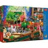 Puzzle Trefl 1000 Premium Plus Tea Time Pisici Nazdravane, TREFL 1000P