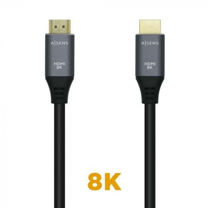 HDMI Cable Aisens Black Black/Grey 1 m