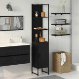 VidaXL Dulap de baie, stejar negru, 33x33x185,5 cm, lemn prelucrat