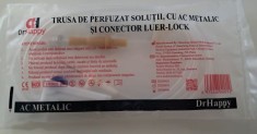 Trusă de perfuzat soluții cu ac metalic și conector Luer Lock, 22G &ndash; Dr.Happy