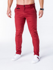 Pantaloni pentru barbati visiniu slim fit casual elegant model nou P646 foto