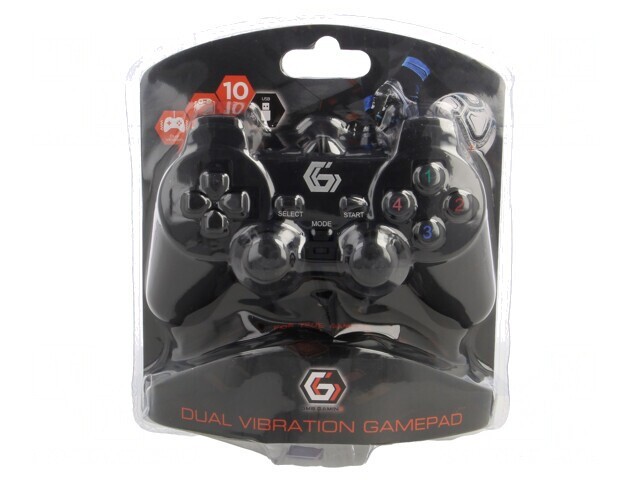 Gamepad USB Negru cu 16 Butoane și Cablu 1.8m