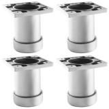 Picior mobila rotund din plastic, crom mat, 12 cm, 4 buc / set