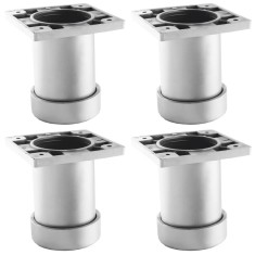 Picior mobila rotund din plastic, crom mat, 12 cm, 4 buc / set