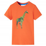 Tricou pentru copii, portocaliu aprins, 128 GartenMobel Dekor, vidaXL