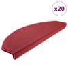 VidaXL Covorașe pentru scări, 20 buc., 65x24x4 cm, semirotunde, mari, bordeaux 3365794
