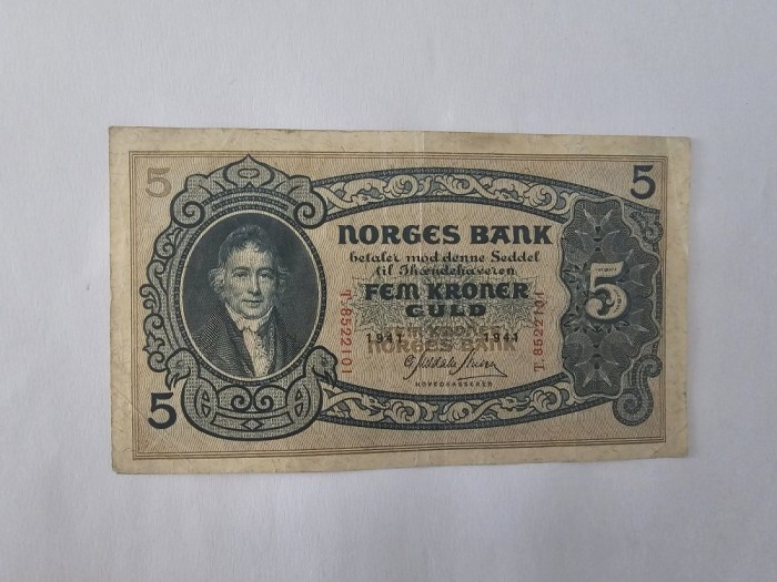 Norvegia 5 Kroner 1941 Rara