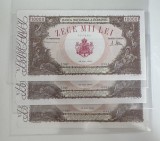 3x 10000 lei 1946 UNC consecutive, Litera