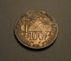 Franta 100 Franci Francs 1985 Emile Zola UNC Argint Piesa de Colectie foto