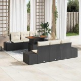 VidaXL Set de masă pentru grădină 7 pcs Negru, Crem 100 x 55 x 73 cm