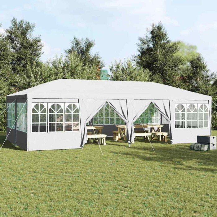 vidaXL Cort pentru Petreceri Alb 800 x 400 x 266 cm Poliester și oțel