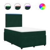 Cumpara ieftin Pat box spring cu saltea, verde inchis, 120x200 cm, catifea