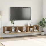 vidaXL Set Cabinet TV Stejar Artisan MDF, Furnir Mediu Cabinet TV