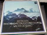 Vinil # LP "Japan Press" J Walter Gieseking, Beethoven &lrm;&ndash; Piano Sonatas: "Path&eacute;tique"/"Moonlight"/"Appassionata" = DISC ROSU (RED LP) (EX)