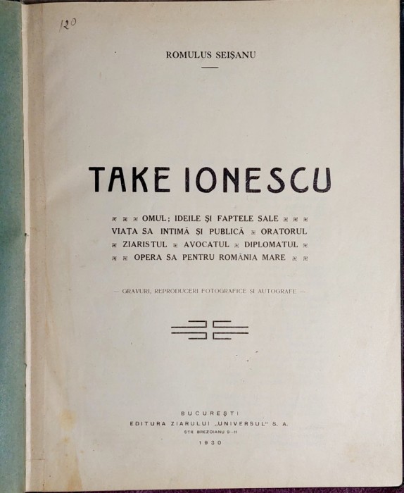 Take Ionescu - Romulus Seisanu