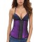 B520-10 Corset brau modelator, din latex, cu inchideri multiple tip mos-baba