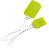 Set Bucatarie Silicon: Spatula si Pensula, Termorezistente 250&deg;C, Diverse Culori