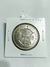 Moneda argint Marea Britanie, luciu. foto