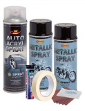 Kit complet reparatie si vopsire jante culoare Negru Metalizat, V2