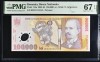 100000 lei 2004 PMG67 UNC bancnota gradata