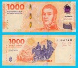 Argentina (p#367) 1.000 Pesos 2023 UNC &#039;San Martin&#039; serie: 982847xx O