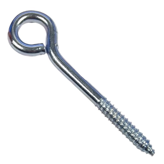 Set 30 carlige cu filet pentru lemn, metal, argintiu, inel &Oslash; exterior 37 mm, lungime totala 138 mm