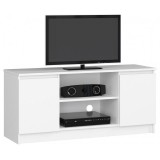 Comoda pentru TV, placa laminata, 6 rafturi, alb, 120x40x55 cm, Akord