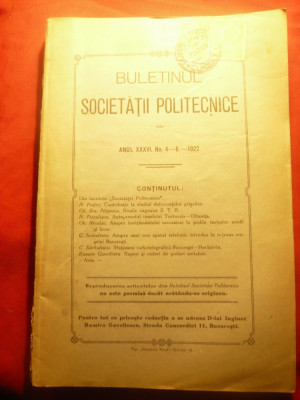 Buletinul Societatii Politecnice nr.4-6 - 1922 circulat postal ,cu 3 Harti Dobr foto