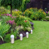 Felinare Solare, Lumină LED, Set 4 Bucăți, Comutator Pornit/Oprit, Alimentare Solară, Diametru 4cm, Lungime Băț 11cm, Argintiu, Oem
