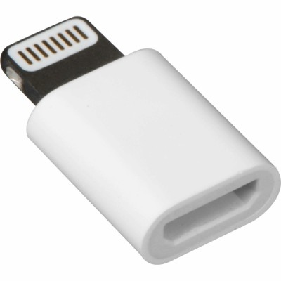 Adaptor mufa incarcare compatibil Micro usb la Iphone Lightning 5,6,7, incarcator microUSB mama - 8pin Lightning tata, alimentare telefon, ALB foto