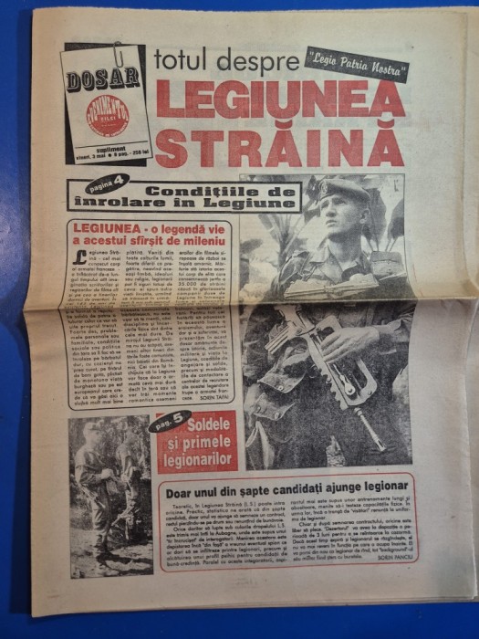 ziarul dosar evenimentul zilei - totul despre legiunea straina - din anii '90