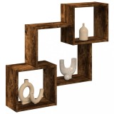 Gossi dulap de perete, 78x18x71 cm, stejar fumuriu, lemn prelucrat
