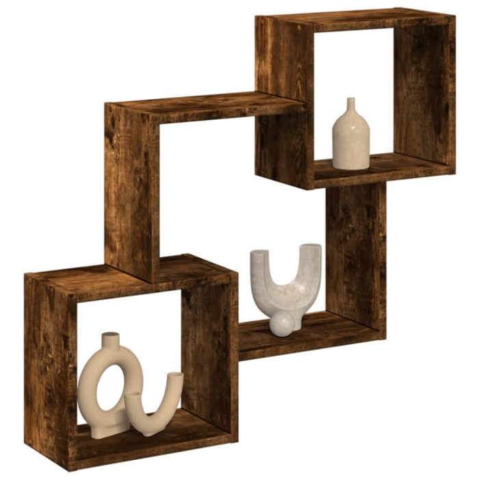 Gossi dulap de perete, 78x18x71 cm, stejar fumuriu, lemn prelucrat