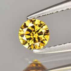 DIAMANT NATURAL galben 3,22 mm - 0,12ct. - certificat de autenticitate BRILIANT foto