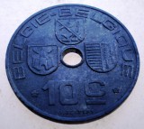 1.519 BELGIA WWII 10 CENTIMES 1945, Europa, Zinc