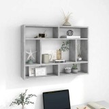 VidaXL Rafturi de perete, gri beton, 75x16x55 cm, lemn prelucrat