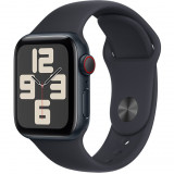 Apple Watch SE (2023), GPS, Cellular, Carcasa Midnight Aluminium 40mm, Midnight Sport Band - S/M