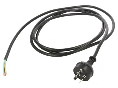 Cablu Electric 3x1mm2 PVC 2,5m Negru 10A foto
