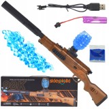 Pușcă automată cu bile gel 7-8 mm, 67 cm, acumulator Li-ion 7,4V, lunetă, amortizor, ~1000 bile incluse