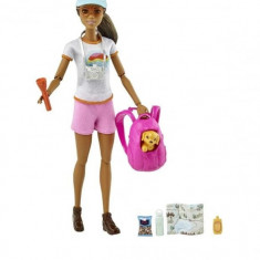 Set Papusa Barbie cu catel si accesorii incluse-Excursie de o zi