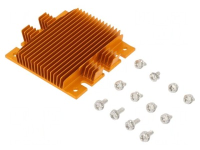 Radiator extrudat cu aripioare BGA aurie 58x61mm foto