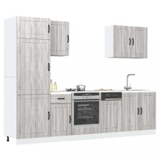 vidaXL Set de dulapuri de bucătărie 7 piese &bdquo;Lucca&rdquo; lemn Sonoma gri
