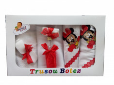 Trusou botez fetite cu Minnie - set personalizat biserica TB24ALINUTA foto