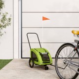 Gossi remorca de bicicleta animale companie, verde textil oxford/fier