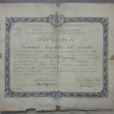 Diploma de inginer// Scoala Politechnica Bucuresti, 1929
