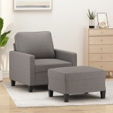 vidaXL Fotoliu canapea cu taburet, taupe, 60 cm, material textil 3201036