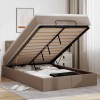 VidaXL Pat otoman cu saltele și LEDs, 120x190cm, piele ecologică 3312146