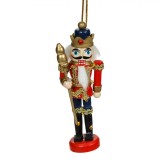 Decorațiune Crăciun, Model Rege, Lemn, Detalii Aurii, Culori Roșu Albastru, 13cm, Oem