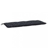 Cumpara ieftin Perna banca de gradina, negru carouri, 120x50x7 cm, textil