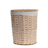 Cos decorativ cilindric din lemn cu design modern rustic